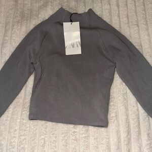 Zara Gray Long Sleeve Top